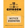 Citroën moteur 11D, notice d'entretien