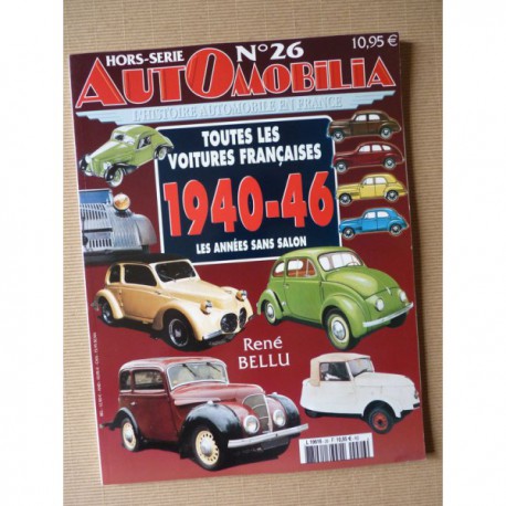 AutOmobilia HS n°26, Toutes les voitures françaises 1940-46, salons 1939-45