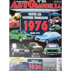 AutOmobilia HS n°88, Toutes les voitures françaises 1976 et 1926, salons 1975 et 1925