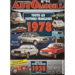 AutOmobilia HS n°94, Toutes les voitures françaises 1978 et 1928, salons 1977 et 1927