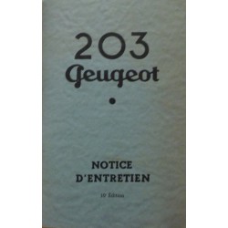 Peugeot 203, notice d'entretien