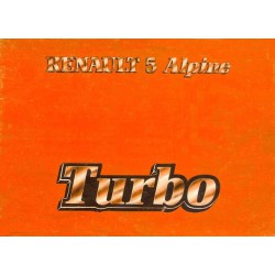 Renault 5 Alpine Turbo, notice d'entretien