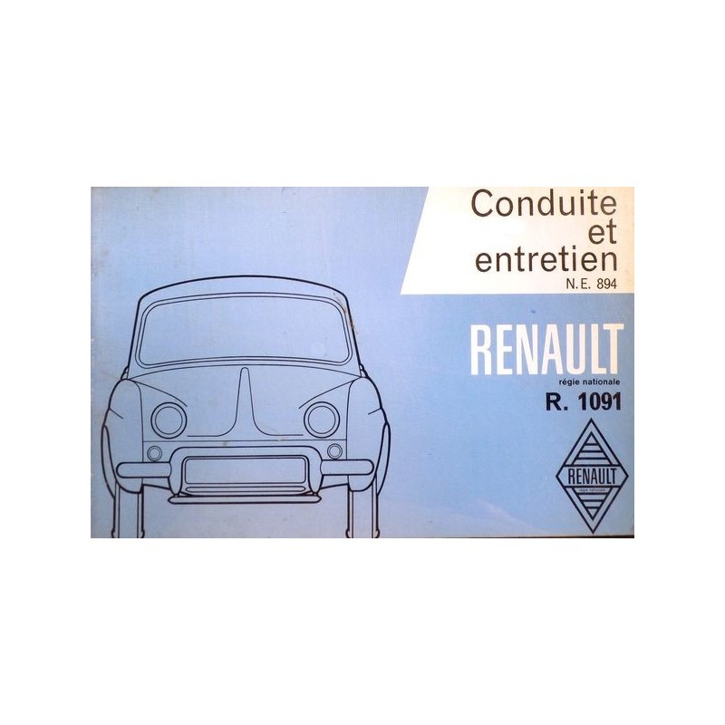 Renault Dauphine Gordini R1091, notice d'entretien