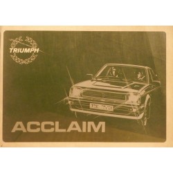 Triumph Acclaim, notice d'entretien