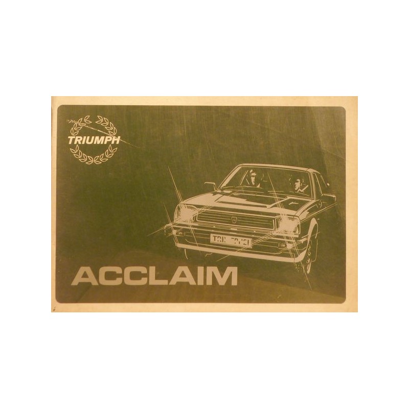 Triumph Acclaim, notice d'entretien