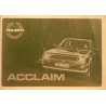 Triumph Acclaim, notice d'entretien