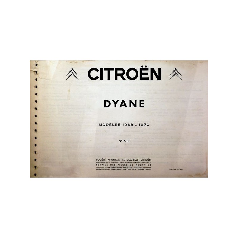 Citroën Dyane, catalogue de pièces