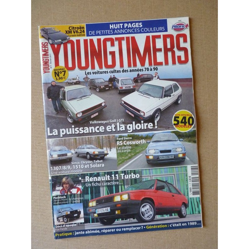 Youngtimers n°7, VW Golf GTI, R11 Turbo, Ford Sierra Cosworth, Citroën XM V6, Chrysler 1307 1308 1309 1510 Solara