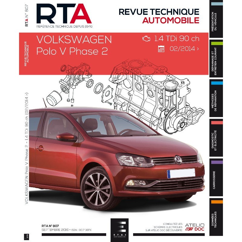 RTA Volkswagen Polo V phase 2, 1.4 TDi 90ch