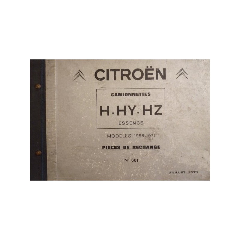 Citroën H, HY, HZ, catalogue de pièces