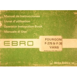 Ebro fourgons F-275 et F350 tous modèles, notice d'entretien