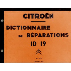 Citroën ID19 avant septembre 1962, manuel de réparation