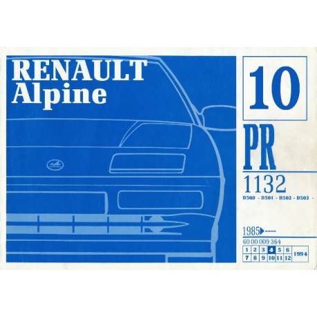 Alpine A310 V6 et A610, catalogue de pièces